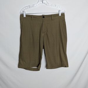 Quicksilver Mens Shorts Size 32 Platypus Amphibian Checkered Green Performance